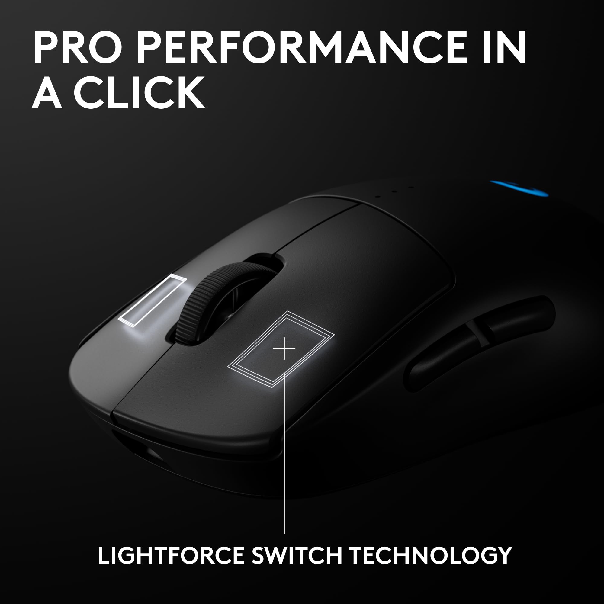 Logitech G PRO 2 Lightspeed Wireless Gaming Mouse, Right- or Left-Handed Mouse with up to 4 Customizable and Switchable Magnetic Side Buttons, 44K DPI Sensor, USB-C Charging, for PC/Mac - Black