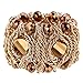 KAYMEN FASHION JEWELLERY 18k Gold Plated Copper Chains and Crystal Stone Knit Charm Bangles Bracelets for Women 4 Colors (Coffee)