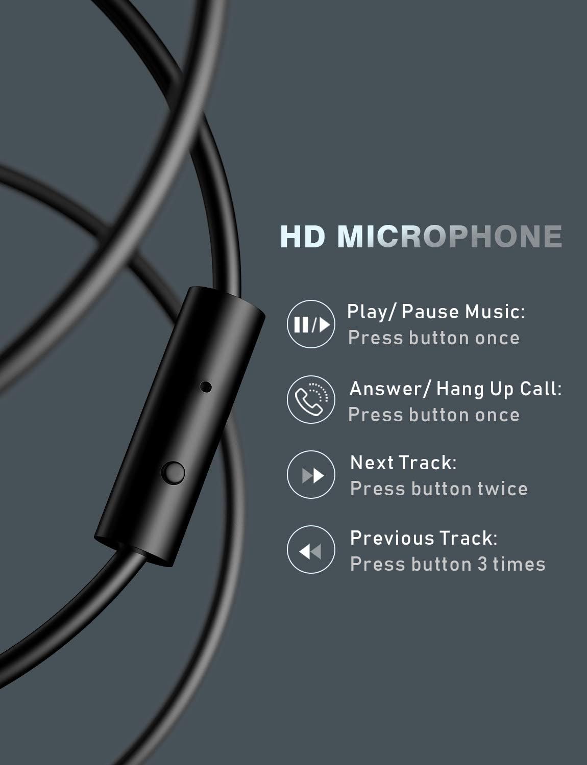 VOGEK Over Ear Headphones with Mic, Stereo Bass Wired Earphones, Portable Lightweight Foldable Headsets with 1.5M Tangle Free Cord and Microphone for Cellphone Tablet Laptop Computer, Black: Home Audio & Theater