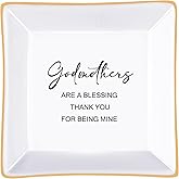 PUDDING CABIN Godmother Gifts from Godchild, Trinket Ring Dish -Godmothers are a blessing, Thank you for being mine Gifts for Godmother Valentine's Mother's Day Birthday Christmas