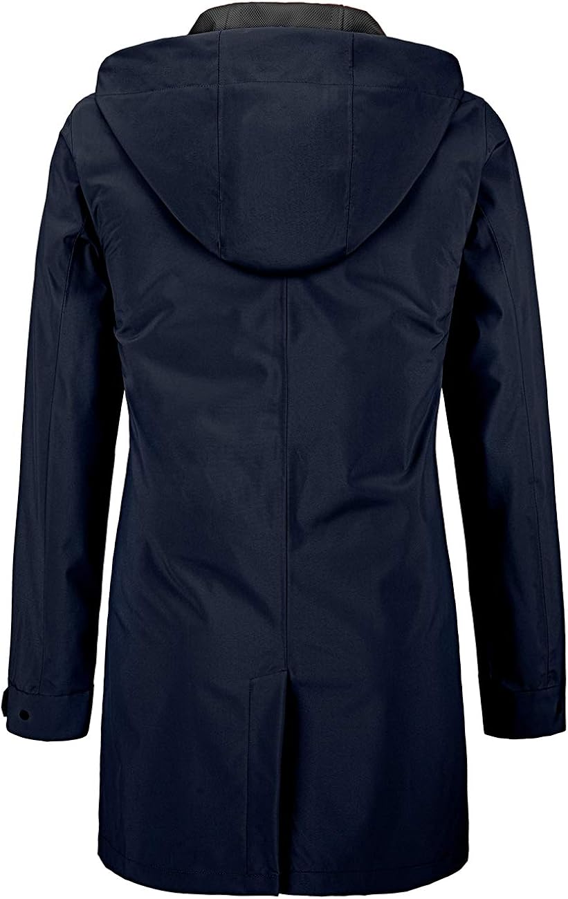 Wantdo Women's Lightweight Waterproof Raincoat Jacket with Hood Navy Blue M: Clothing