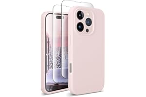 SUW Compatible with iPhone 16 Pro Max Case, [Compatible with MagSafe] 6.9" Silicone Case with[2 Screen Protectors][Full Camera Protection],Soft Anti-Scratch Microfiber Lining Inside, Light Pink