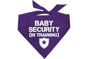TEES & TAILS Baby Security in Training Baby Announcement Dog Bandana (Purple, OS 223)