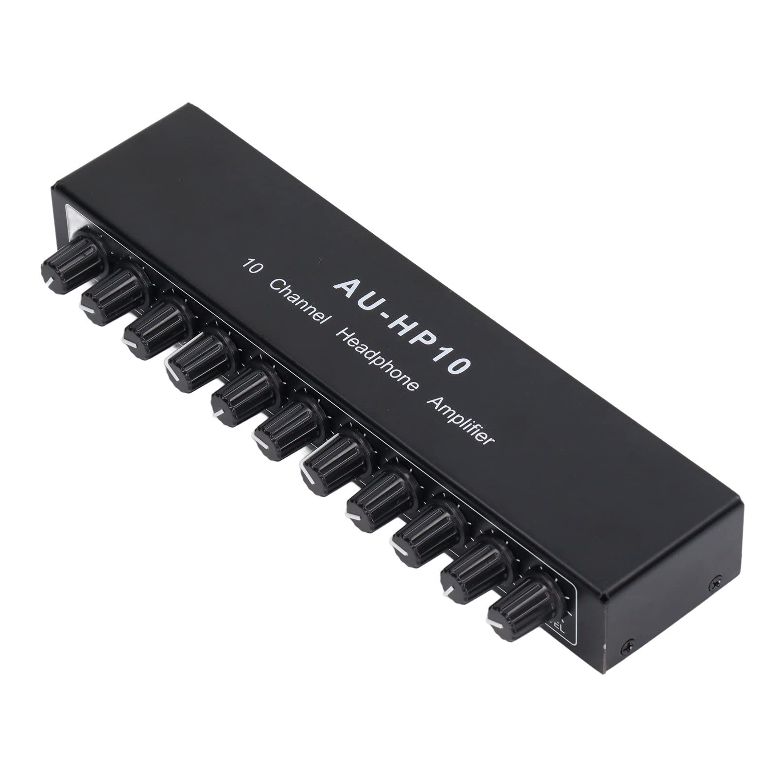 Emoshayoga Headphone Amplifier, Less Interference DC 12V 10 Channel Stereo Amplifier Independent Control for Stages for Recording Studios