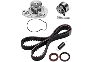 Scitoo Timing Belt Water Pump Gaket Tensioner Kits Fits 2001-2005 for Honda Civic GX DX LX VP EX HX 1.7L D17A1 D17A2 D17A6 D17A7 VTEC