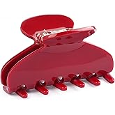 MAORULU Medium Cute Acetate Hair Claw Clip for Women Girls, 3 Inch Cherry Red Claw Clips for Thin & Medium Thick Hair, Durable French Banana Clip with Gift Box, Celluloid Accessories