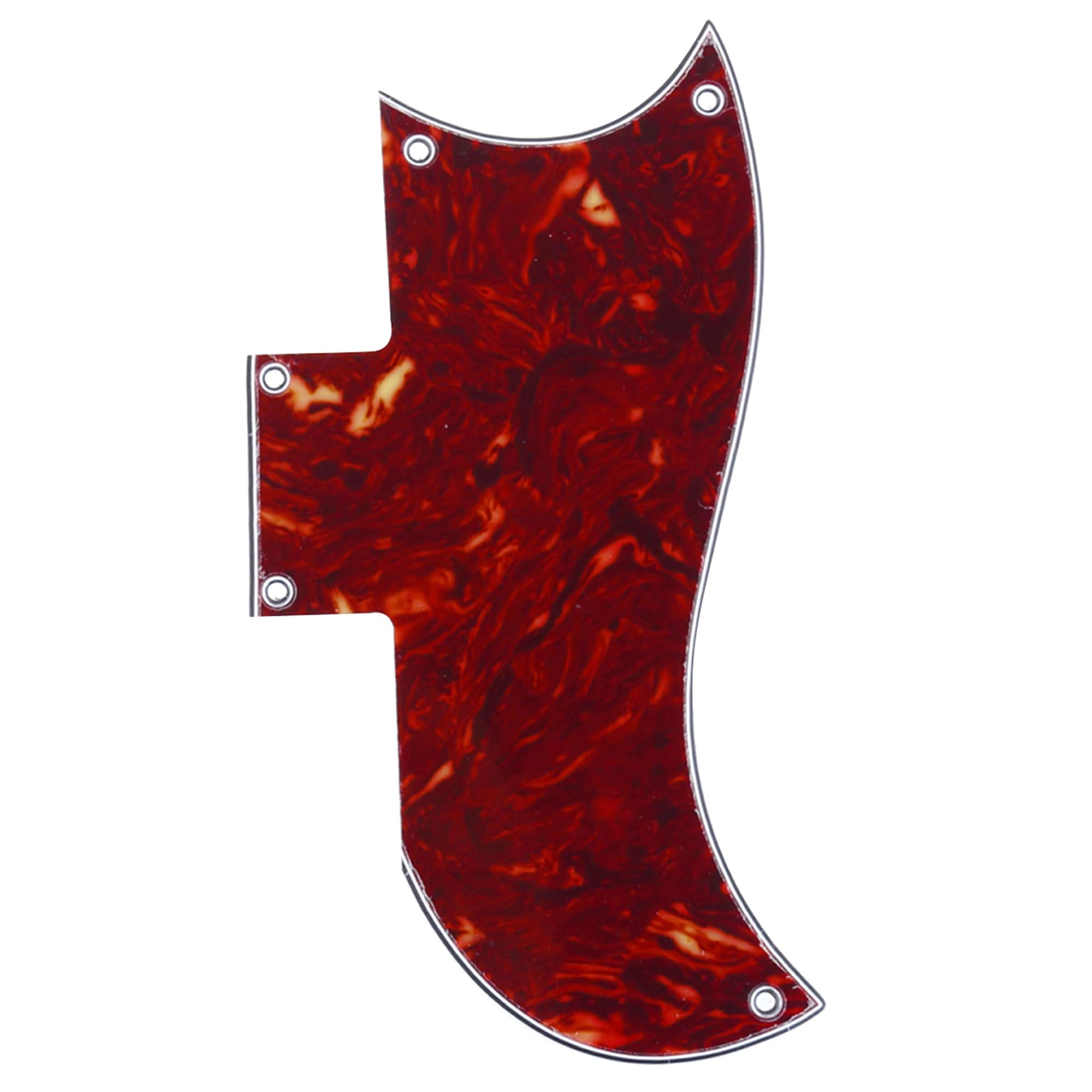 Musiclily Pro 5-Hole Small Half Face Guitar Pickguard Compatible with USA Les Paul American SG, 4Ply Vintage Tortoise