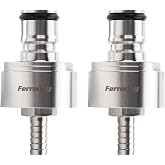FERRODAY Stainless Steel Carbonation Cap, Carbonator Cap with 5/16 Barb | 2 Pack Forced Carbonation Cap for PET Bottle Filling CO2, Carbonation Cap + O-ring + Gasket for Carbonating Soda Beer Drink