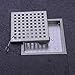 HANEBATH 6 Inch Square Shower Floor Drain with Removal Grate, Stainless Steel Brushed