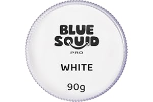 Blue Squid PRO Face Paint - Classic White (90gm), Professional Water Based Single Cake Face & Body Paint Makeup Supplies for Adults Kids Halloween Facepaint SFX Water Activated Face Painting Non Toxic