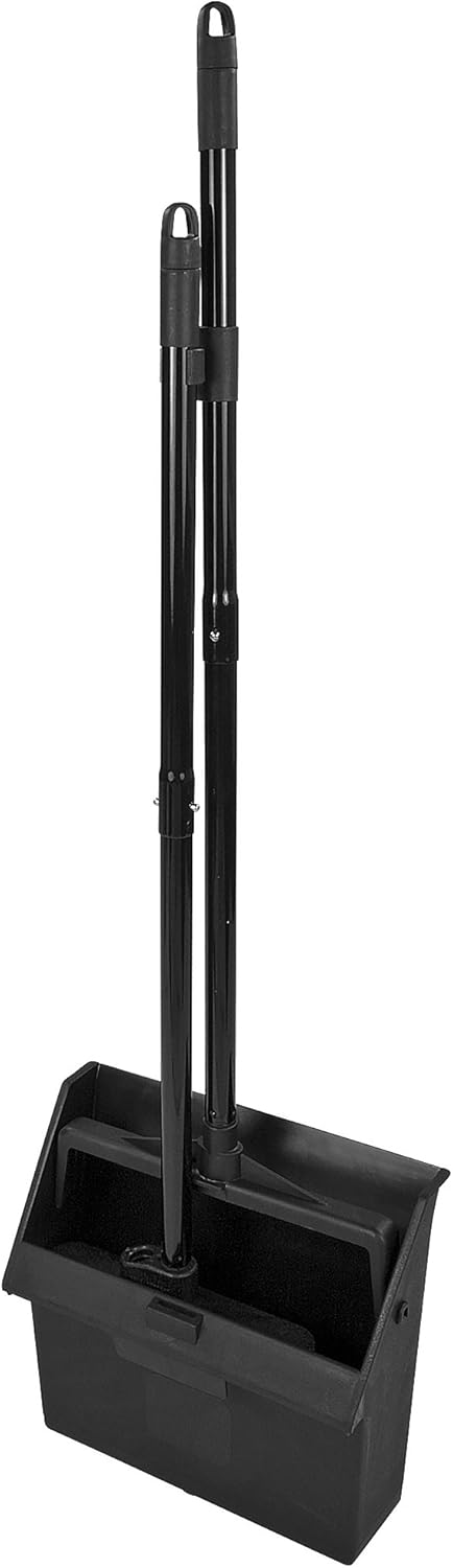 Carlisle 36141503 Duo-Pan Dustpan & Lobby Broom Combo, 3 Foot Overall Height, Black: Home & Kitchen