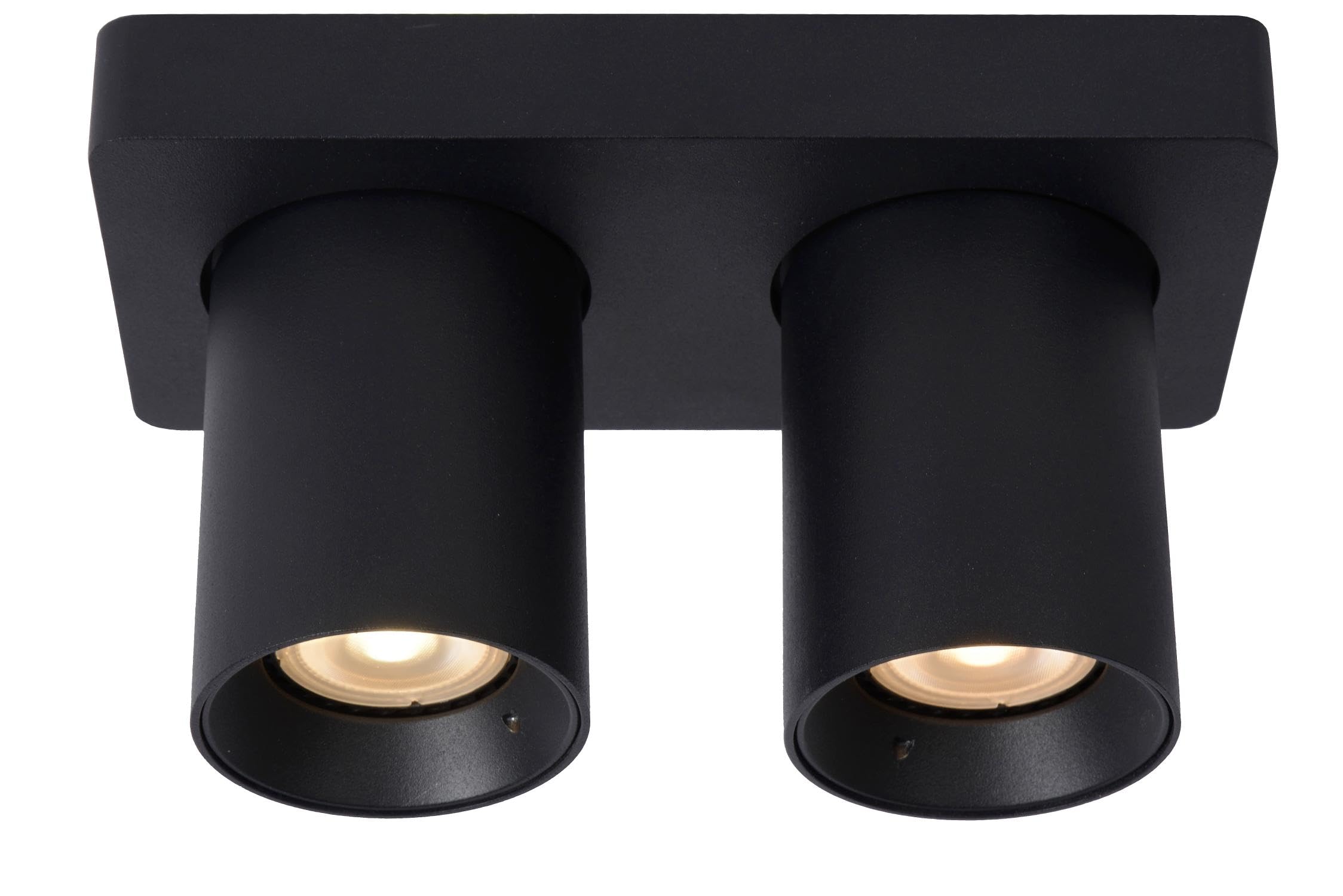 LUCIDE Nigel - Ceiling Spotlight - LED Dim to Warm - GU10-2x5W 2200K/3000K - Black