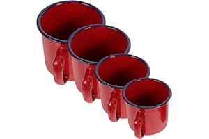 ARTIBETTER 4pcs Enamel Camping Mugs Small to Retro Water Cups for Home Office Tea Cake Serving