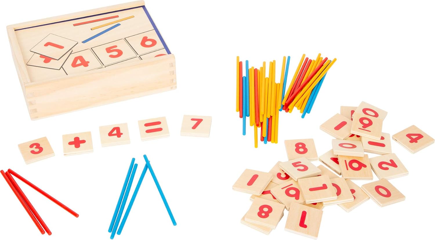 Small Foot 11740 Primary School Maths Learning Game made of wood, a box for learning maths for year 1+, ages 6+ years - Image 4