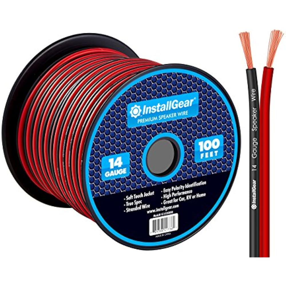 14 Gauge AWG 100ft Speaker Wire Cable Red/Black Home Audio & Theater