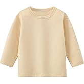 AIWUHE Toddler Long Sleeve T Shirts Cotton Soft Tshirts Boys Girls Basic Tee Undershirts Solid Color Crew Neck Tops 1-6Y