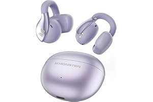 Monster Open Ear AC225 Earbuds, Lightweight Comfort Clip-On Earbuds with ENC Mic for Clear Calls, Bluetooth 6.0 Wireless Head