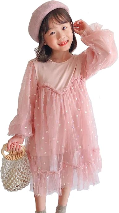 Amazon Viisen 女の子 子供 ワンピース 長袖 女児 子ども ドレス お姫様ドレス 可愛い キッズ ワンピース 子供服 洋服 通学 通園 パーティー 結婚式 発表会 90 100 110 1 130 140cm フォーマル 通販