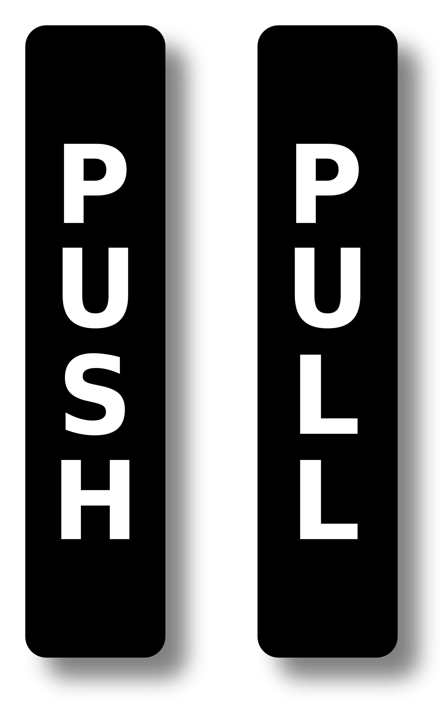 BLACK Push Pull Set Pair of Door Signs for businesses, restaurants, bars, hotels, schools, cafe. Tough 1.6 mm Thickness Material, Durable, Guaranteed not to Tear