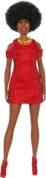 Barbie Fashionistas Doll 221 Natural Black Hair Red Dress Accessories 65th view 5