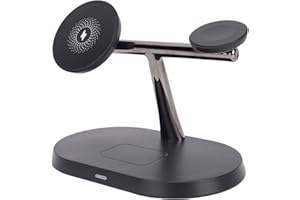 Wisoqu 15W Magnetic Wireless Charging Station for Fast Charging - Elegant Nightstand Dock for iOS & Devices, ABS Composite