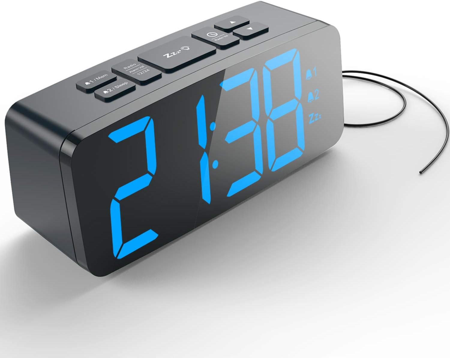 HAPTIME Digital Alarm Clock with FM Radio DualAlarm Snooze Large LED