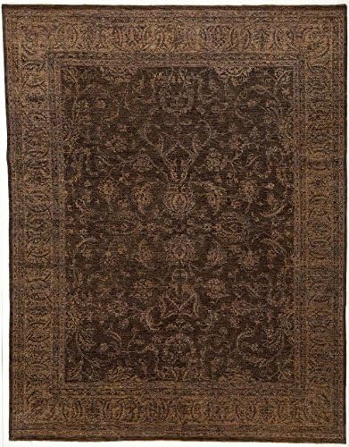 9x11 Overdyed Rug in Brown and Tan Color - Hand-knotted Area Rug Made of 100% Pure New Zealand Wool (8.10 ft. W x 10.40 ft. L)