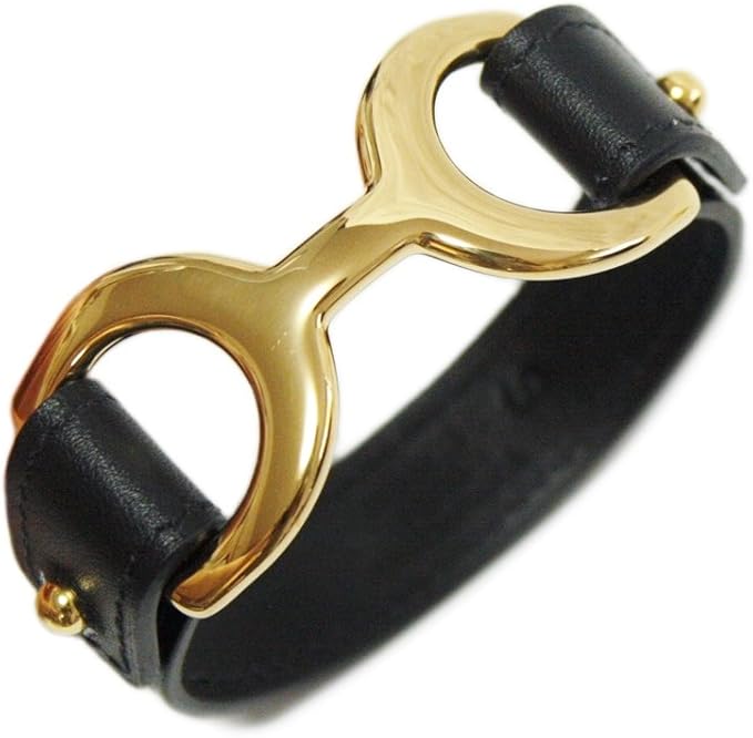 Amazon Co Jp エルメス Hermes レザーブレスレット バングル Cuir Pavane Veau Cham ゴールド金具 Hccm Mサイズ ブラック ゴールド 並行輸入品 服 ファッション小物