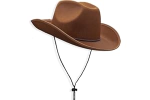 COLLECT PRESENT Plain Felt Cowboy & Cowgirl Hat for Men, Women, and Teens | Western Studded Cowboy Hat in Adult Sizes