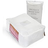 Hayden Hill Luxury Organic Cotton Sweater Storage Bag - Fits 4 Fine Knits - 15 Inch - Breathable Moth Proof Clothes Storage For Cashmere - Garment Organizer For Closet - Certified Carbon Neutral