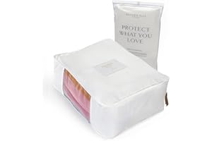 Hayden Hill Luxury Organic Cotton Sweater Storage Bag - Fits 4 Fine Knits - 15 Inch - Breathable Clothes Storage For Cashmere - Clothing Storage and Organizer For Closet - Certified Carbon Neutral