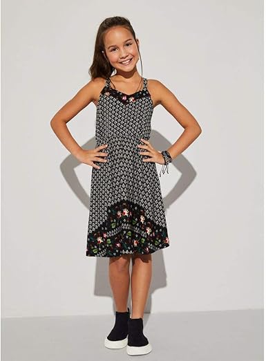 vestido de malha estampado curto