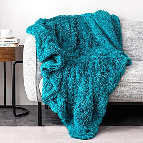 Bedding Teal Throw Blanket Amazon Pawque Soft Fuzzy Faux Fur