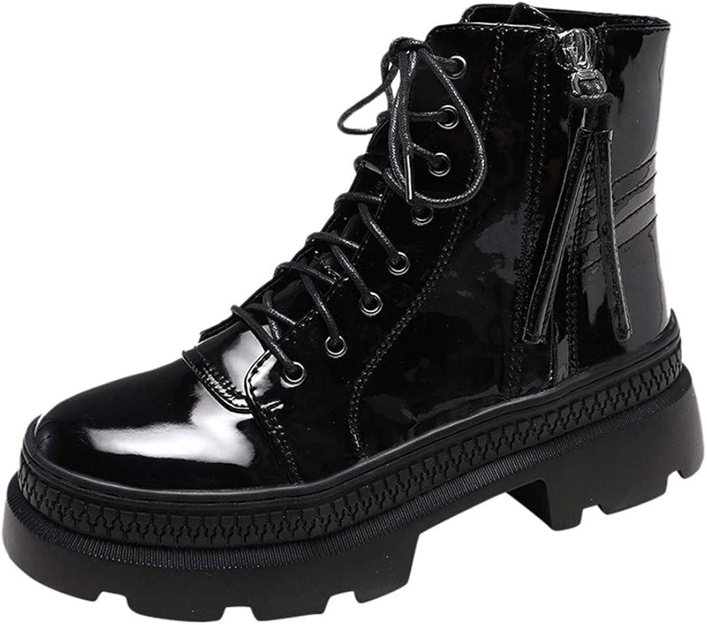 black platform combat boots