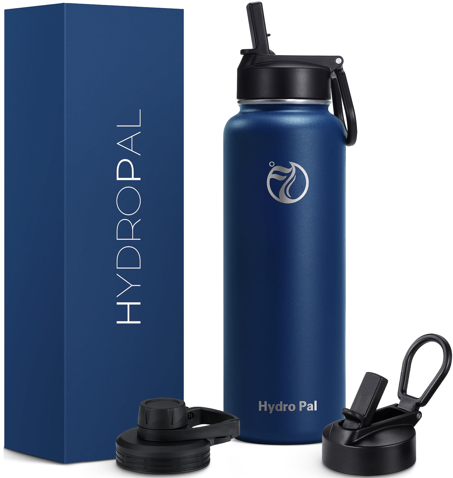 HydroPal Vacuum Insulated Stainless Steel Water Bottle, 1.9L/1.2L/1L/750ml/500ml- 2 Lids (Straw Lid and Spout Lid), 2 Straws Water Bottle for 12 Hours Hot & 24 Hours Cold, Great for Work, Travel — image 1