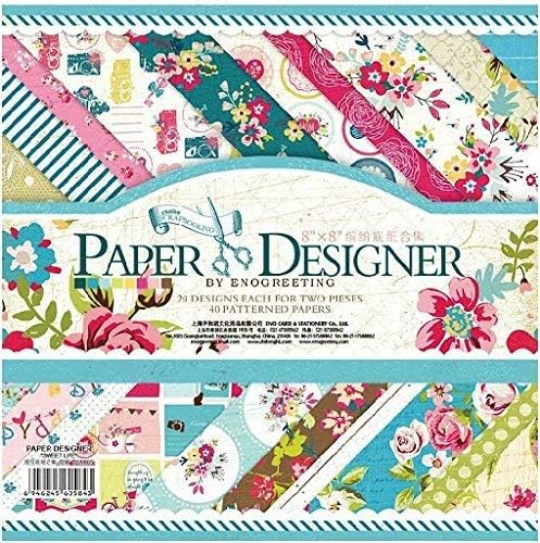 FOF Designer Beautiful Pattern Printed Papers for Art and Craft, 8x8 Inches, Set of 40