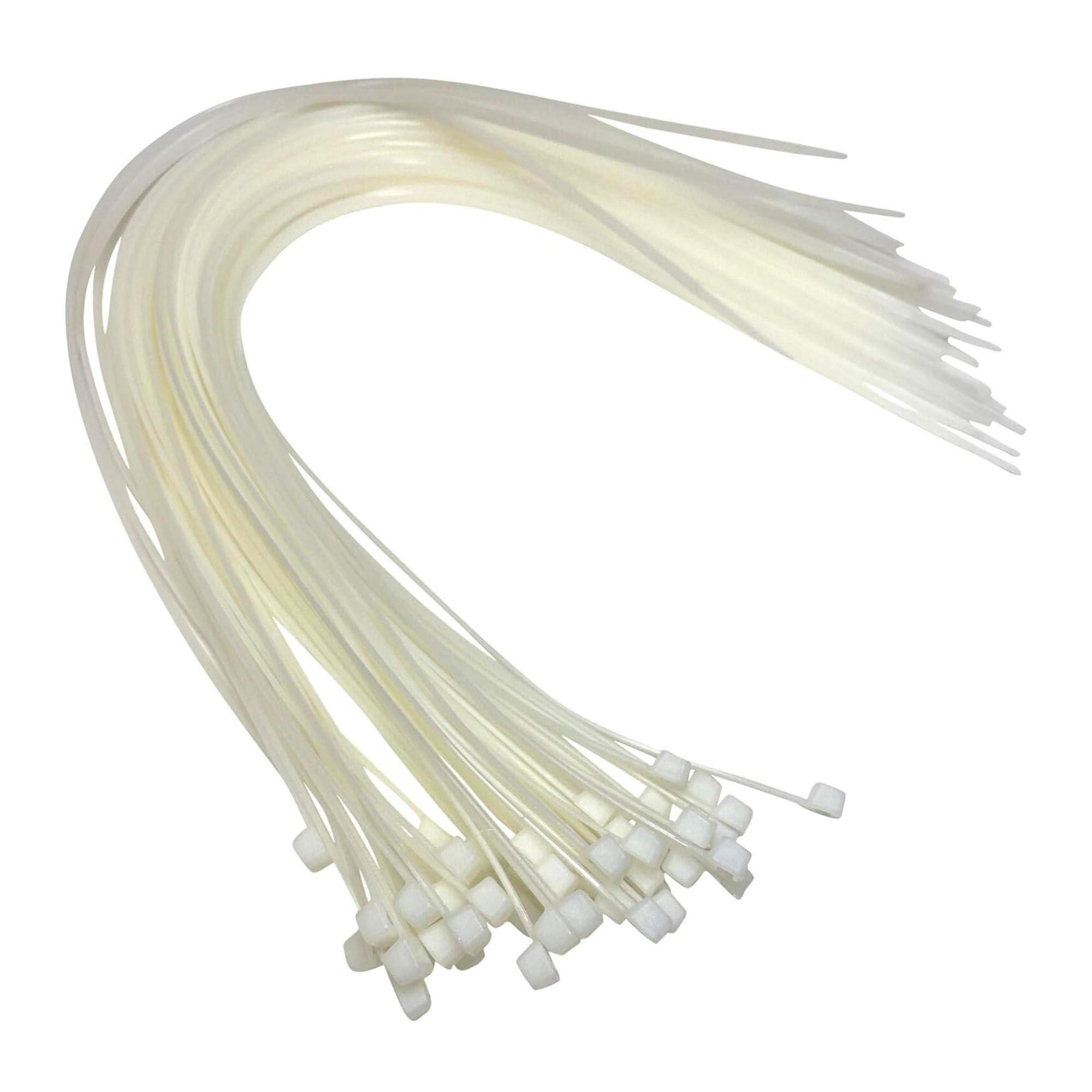 Cable Ties - 450mm x 4.8mm - 17.7" Extra Long Tie Wraps - Nylon Zip Ties (50, Natural)