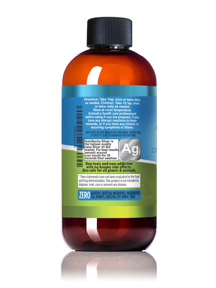 NutriNoche Colloidal Silver Mineral Liquid Supplement Daily Immune System Support Colloidal