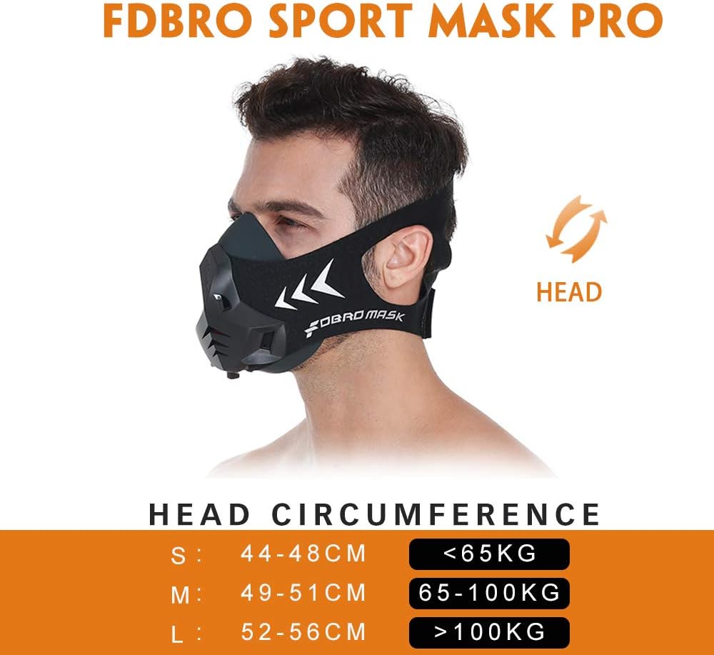 FDBRO Sports Mask Pro Workout Mask Fitness, Running,Resistencia ...