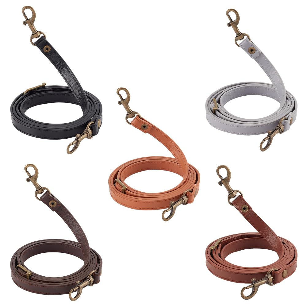 Photo 1 of PH PandaHall 5 Colors 50 Inch Leather Purse Strap Adjustable Leather Strap with Hooks PU Leather Crossbody Straps Replacement for Shoulder Bag Purse Handbag Clutches
