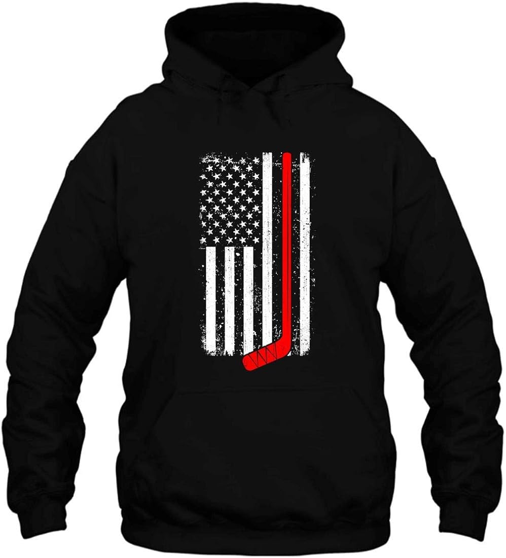 Hockey American Flag Hockey Sayings Pullover
