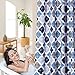 Haperlare Quatrefoil Fabric Shower Curtain, Geometric Pattern Shower Curtain for Bathroom Showers and Bathtub, Cotton Blend Fabric Shower Curtain for Bathroom Decoration, 72