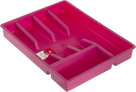 HOME Porta Cubiertos, 5 plazas, plástico, Fucsia, 34 x 27 x 6 cm: Amazon.es: Hogar