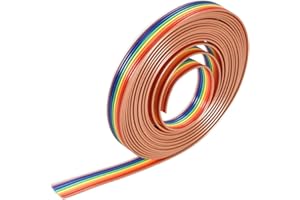 uxcell IDC Rainbow Wire Flat Ribbon Cable 8P 1.27mm Pitch 3meter/9.8ft Length