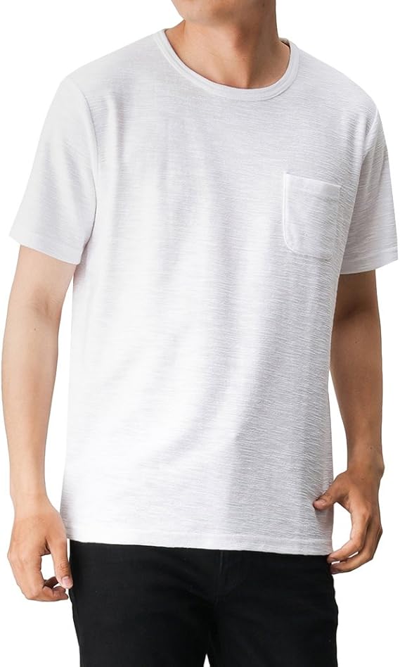 Amazon Tシャツ 半袖 メンズ 半袖tシャツ クルーネック 無地 ボーダー ポケット付きtシャツ Tシャツ カットソー 通販