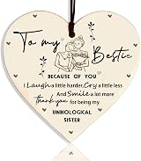 Siqian Friend Plaque Heart Hanging Gift Wood Decoration 10x10cm view 1