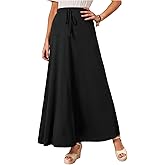 SHENHE Women's Drawstring A Line Maxi Skirt High Waisted Ruffle Flowy Elegant Long Skirts