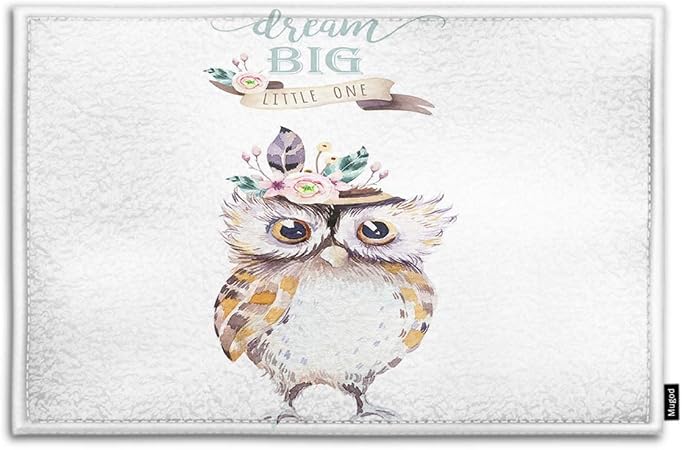 Amazon Com Mugod Boho Owl Indoor Outdoor Doormat Watercolor Woodland Nursery Isolated Cute Bohemian Forest Animal Baby Owl Funny Doormats Bathroom Kitchen Area Rug Non Slip Entrance Door Floor Mats 18 X 30