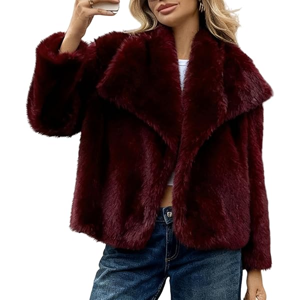 YJKIS Men Long Faux Fur Coat Fluffy Fur Collar Luxury Outerwear