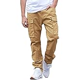 AIFARLD Men's Cargo Pants Work Pants Lightweight Relaxed Fit Stretch Joggers Hiking Travel Casual with Pockets Khaki